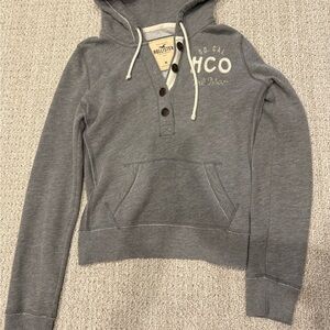 Vintage Hollister Charcoal Y2K Women's Hoodie medium